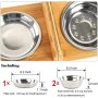 Raised Pet Elevated Bamboo Stainless Steel Bowls for Comfort Feeding