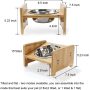 Raised Pet Elevated Bamboo Stainless Steel Bowls for Comfort Feeding