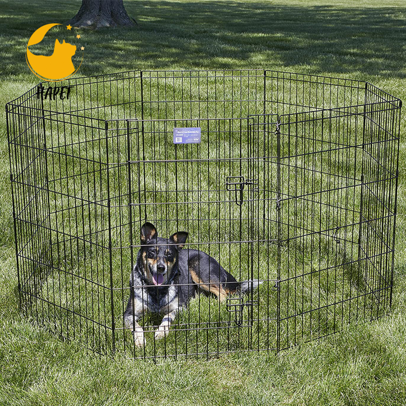 Heavy Duty Dog Playpen Kennel, Pet Dog Exercise Playpen Foldable Dog Steel Crate Wire Metal Cage