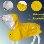 Adjustable Reflective Lightweight Pet Rain Waterproof Dog Raincoat Clothes with Poncho Hood