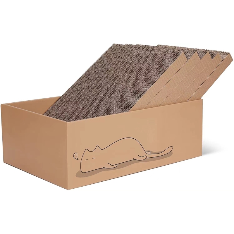 Cat Scratcher Cardboard 5 PCS with Box Reversible Cat Scratch Pad