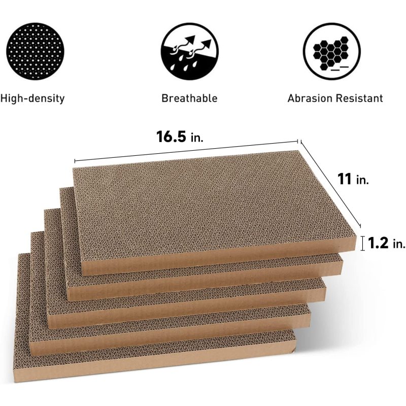 Cat Scratcher Cardboard 5 PCS with Box Reversible Cat Scratch Pad
