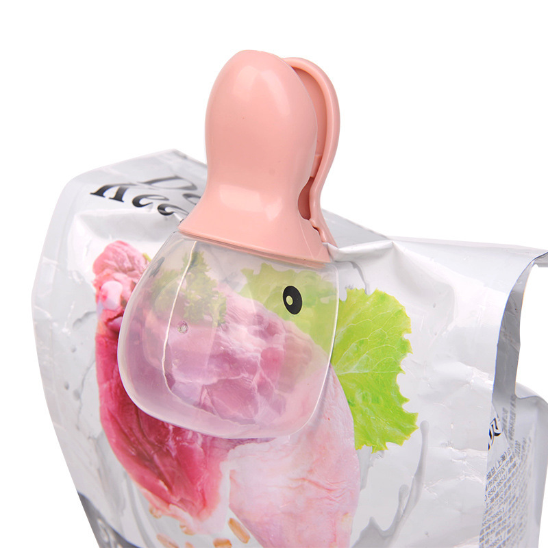 Duck Shape Collapsible Pet Scoop Silicone Multi-Function Scoop Sealed Scoop For Pet Food