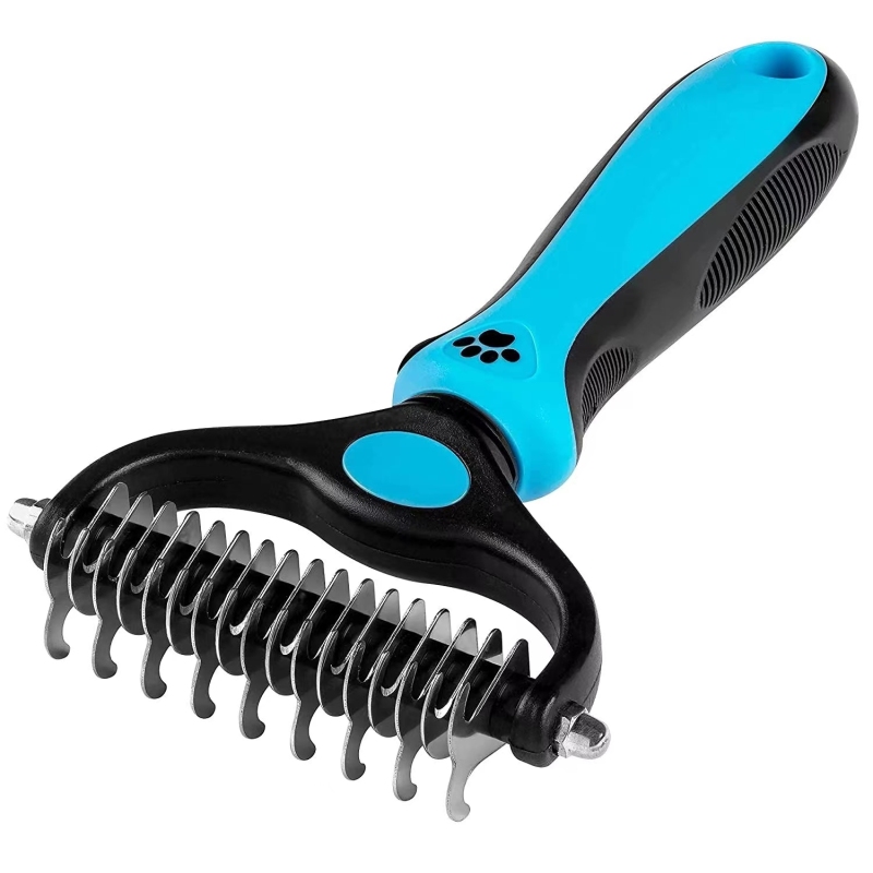 Dog and Cat Dematting and Deshedding Tool Safe Dog Detangler and Cat Brush