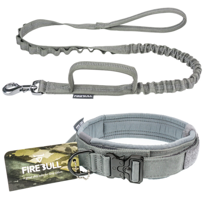Nylon Pet Outdoor Tactical Training Dog Collar Dog Leash  Adjustable Luxury Leash Set High Quality Dog Collar