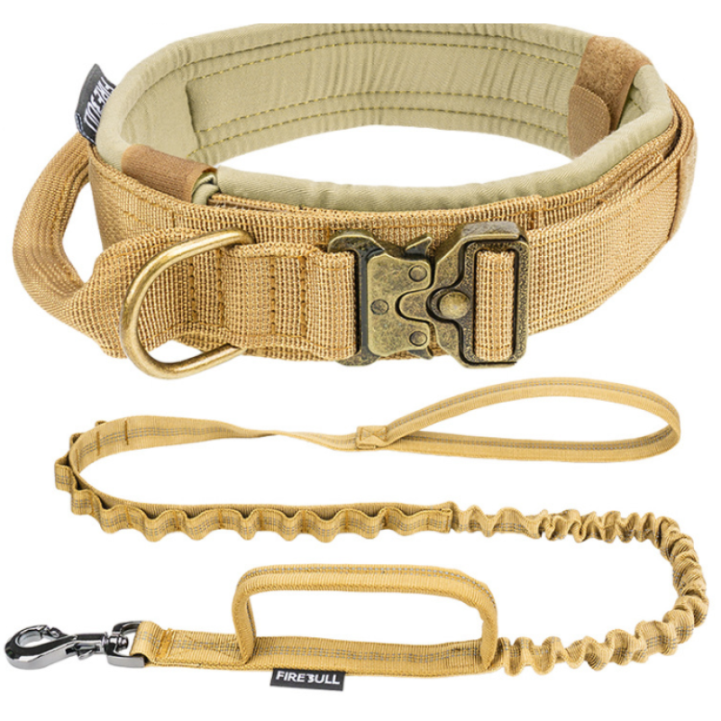 Nylon Pet Outdoor Tactical Training Dog Collar Dog Leash  Adjustable Luxury Leash Set High Quality Dog Collar
