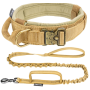 Nylon Pet Outdoor Tactical Training Dog Collar Dog Leash  Adjustable Luxury Leash Set High Quality Dog Collar