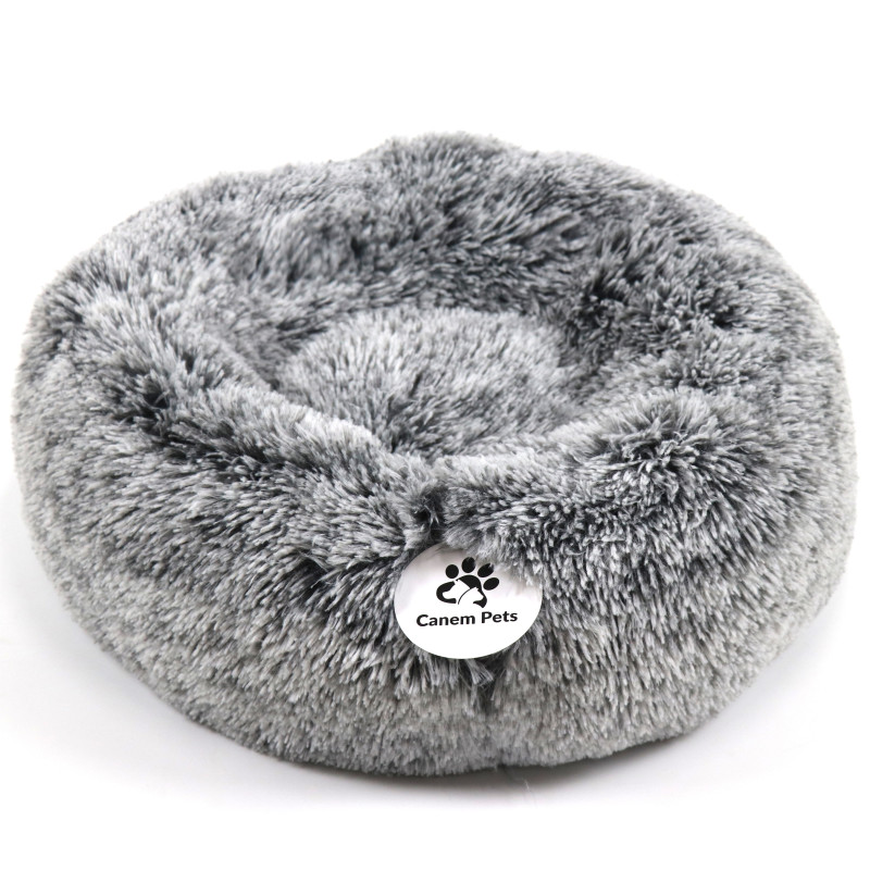 Donut Cat and Dog Bed in Lux Fur, Machine Washable, High Bolster, Multiple Sizes