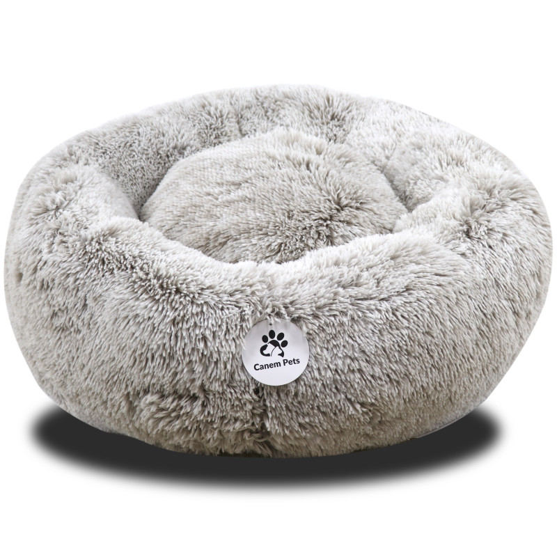 Donut Cat and Dog Bed in Lux Fur, Machine Washable, High Bolster, Multiple Sizes