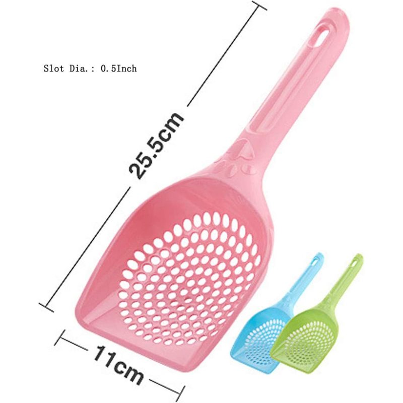 Plastic Litter Scoop for Cats Durable Deep Shovel and Long Handle