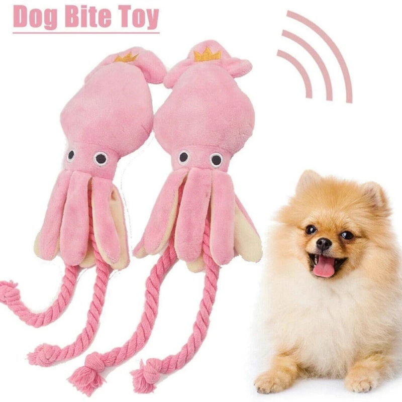 Octopus Cute Squid Pet Cat Dog Toy Pet Squeaky Plush Toy Pet Chew Toys for Dogs
