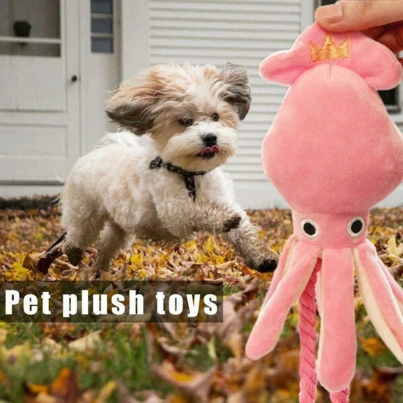 Octopus Cute Squid Pet Cat Dog Toy Pet Squeaky Plush Toy Pet Chew Toys for Dogs