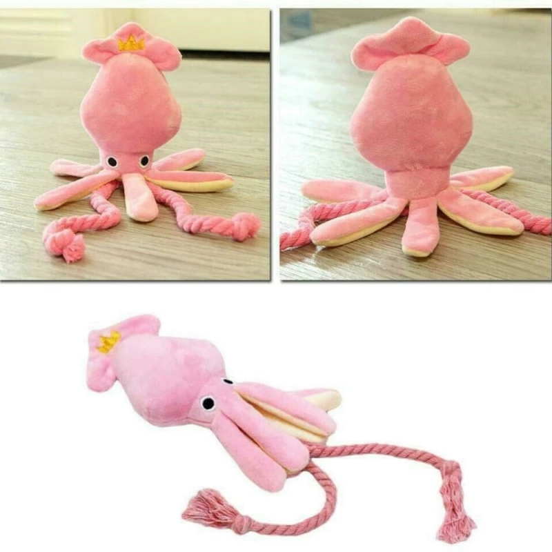 Octopus Cute Squid Pet Cat Dog Toy Pet Squeaky Plush Toy Pet Chew Toys for Dogs