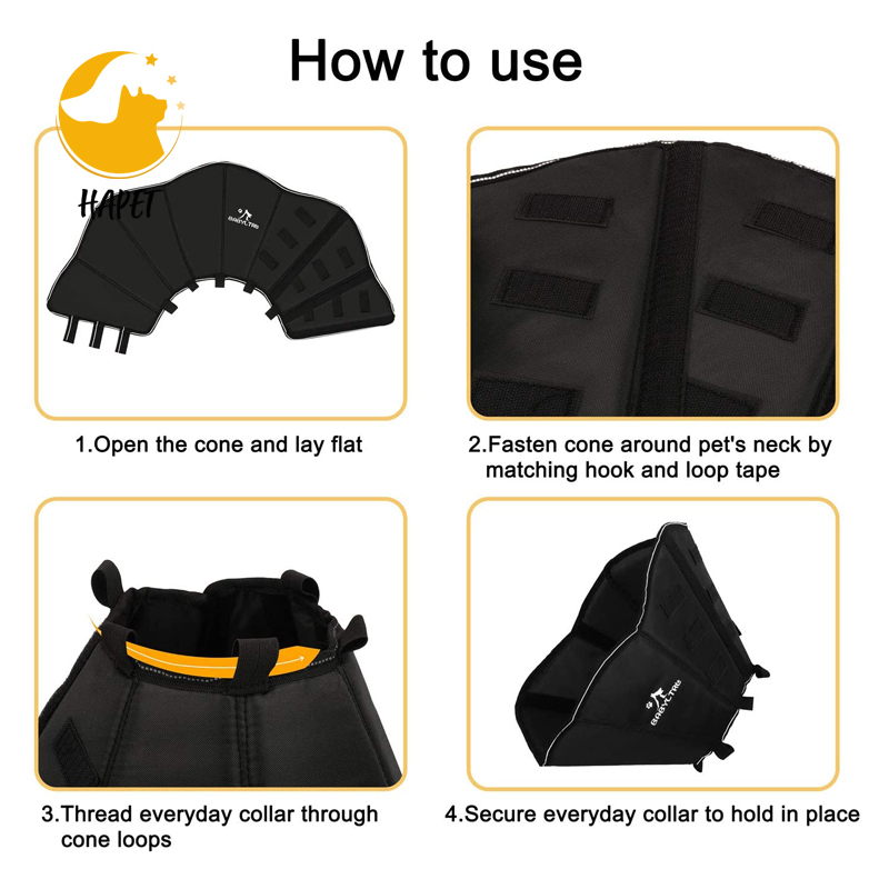 Dog Recovery Cone Soft Pet Collar Comfy E-Collar to Prevent From Licking Biting Scratching