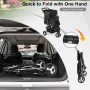 3 Wheels Dog Cat Cage Stroller Folding for Small Medium Dogs Travel Waterproof Puppy Stroller with Cup Holder & Removable Liner