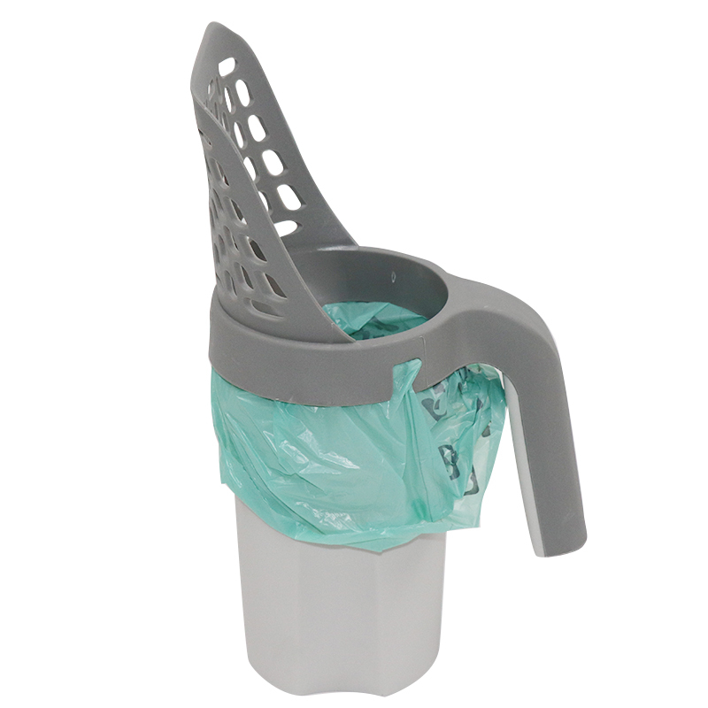 Large Capacity with Built-in Bag Holder Scoop and Bag at The Same Time  Cat Litter Shovel