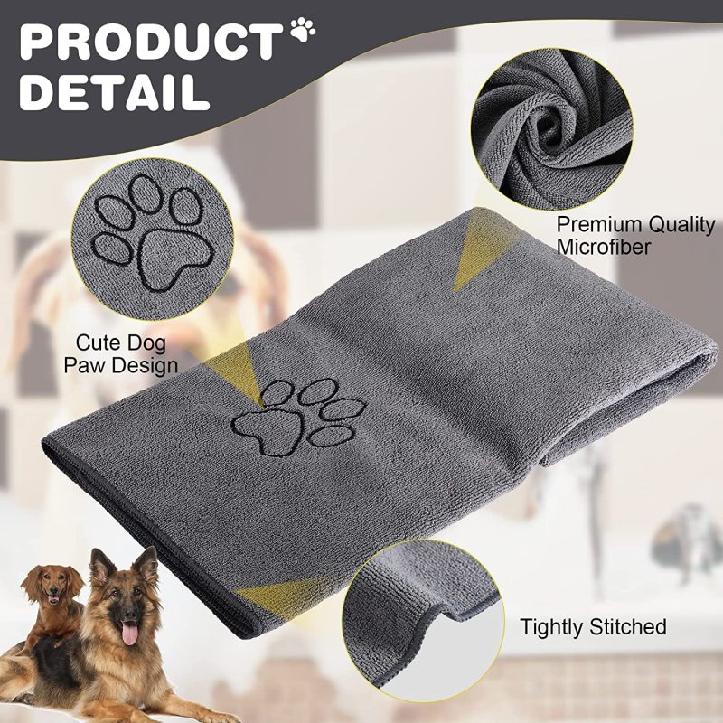 Dog Towel Quick Drying Dog Grooming  Extra Soft Absorbent Microfiber
