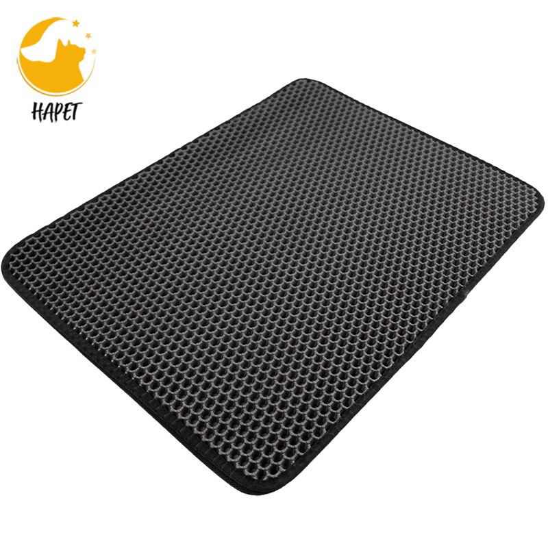 Cat Litter Mat Black Trapping for Box, No-Toxic & Large, Urine & Waterproof, Honeycomb Double Layer Anti Tracking Kitty