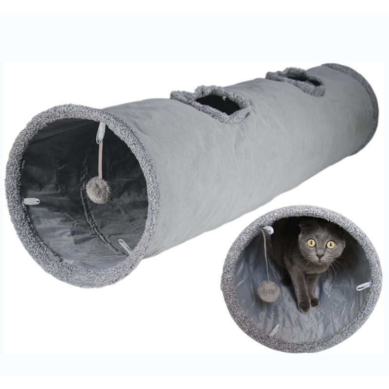 Foldable Big Cat Tunnel Track Cat Tunnels with Peepholes Bubble Ball For 2 Cats