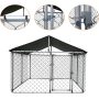 Water Resistant Black Proof Cover Chain Link Dog Cage with Heavy Duty Medium