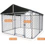Water Resistant Black Proof Cover Chain Link Dog Cage with Heavy Duty Medium