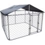Water Resistant Black Proof Cover Chain Link Dog Cage with Heavy Duty Medium