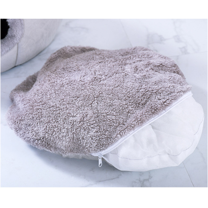 Anti-slip Warm Customized Suede Fabric Round Kitten Puppy House Bed And Sofa Bed Combination Cat Bed House