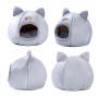 Anti-slip Warm Customized Suede Fabric Round Kitten Puppy House Bed And Sofa Bed Combination Cat Bed House