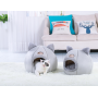 Anti-slip Warm Customized Suede Fabric Round Kitten Puppy House Bed And Sofa Bed Combination Cat Bed House