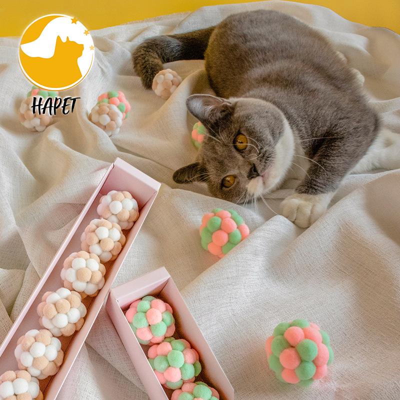 Cat Toys Ball Color Balls Kitten Activity Chase Quiet Play Mix Color