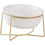 Gold Iron Stand Comfort Feeding Bowls For  Tilted Elevated Cat Dog