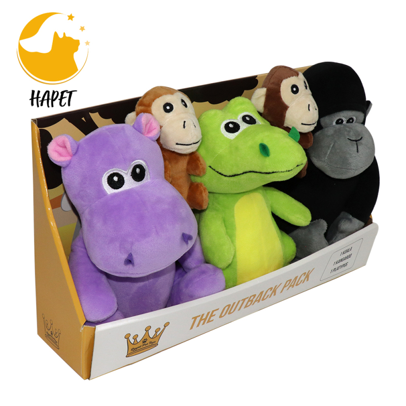 Cute Safe Dog Chew Toys Pack for Puppies Teething Plush Pet Dog Toy Set