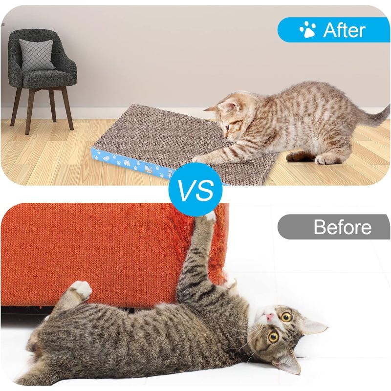 Cat Scratch Pad Cardboard,Reversible,Durable Recyclable Premium Scratcher, Suitable for Cats to Rest