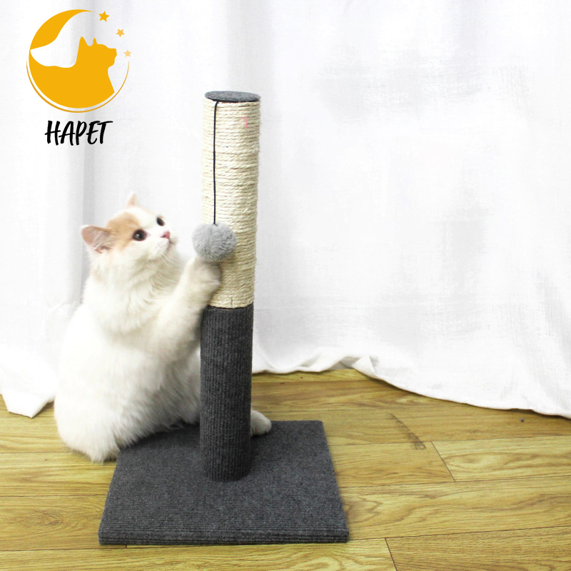 Sisal Cat Scratch Post Cat Claw Scratcher Pole with Sisal Rope Cat Activity Scratcher with Hanging Ball