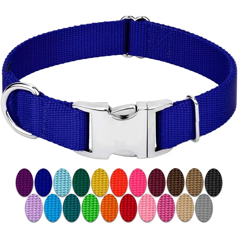 Premium Nylon Dog Collar with Metal Buckle Pet Products