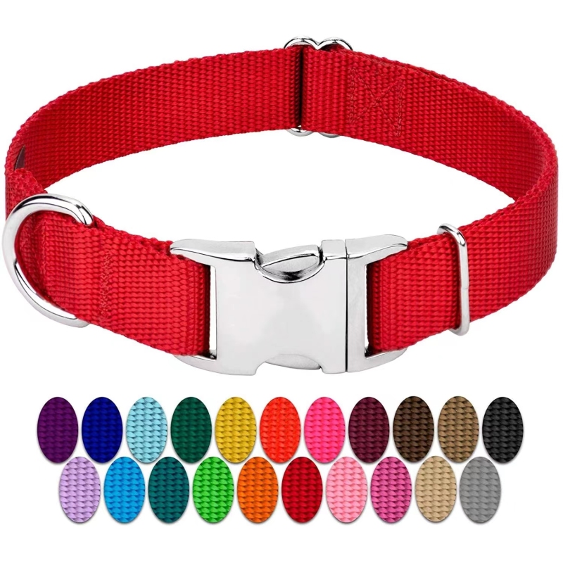 Premium Nylon Dog Collar with Metal Buckle Pet Products