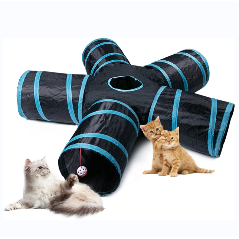 Wholesale Foldable Cat Tunnels with Peek Hole and Play Ball Cat Tunnels for Indoor