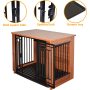 Dog Crate Furniture Walnut Solid Wood Pet  End Table Kennel Indoor Cage with Pull-Out Tray for Small Medium Dogs