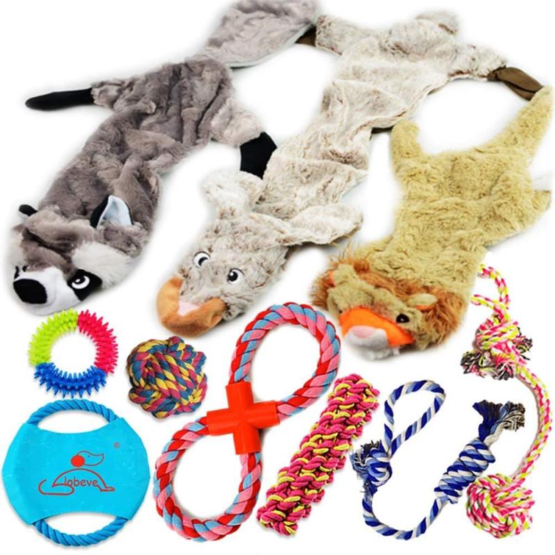 Dog Toys Plush Dog Squeaky Toys Rope Pack Dog Gift Toy Set