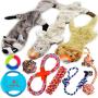 Dog Toys Plush Dog Squeaky Toys Rope Pack Dog Gift Toy Set