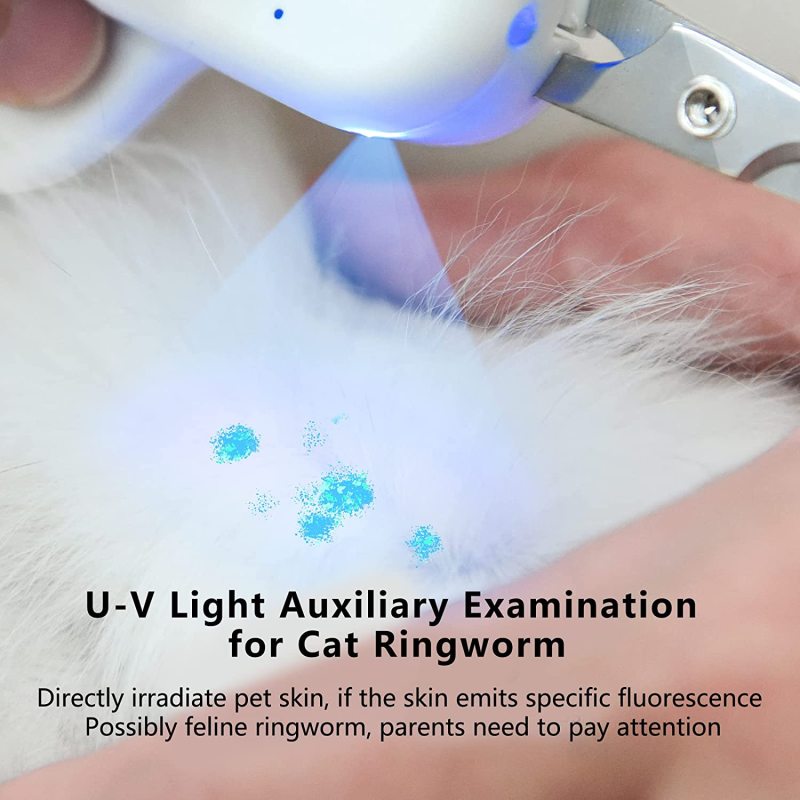 Pet Nail Clipper with LED & -U-V Light, Cat Claw Trimmer with Ultra Bright LED Light for Nail Bloodline to Avoid Over Cutting