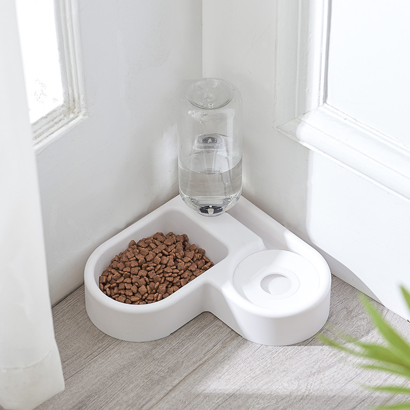 High Quality Cheap Luxury Pet Feeding Love Pattern Water Drinking Double Plastic Pet Bowl