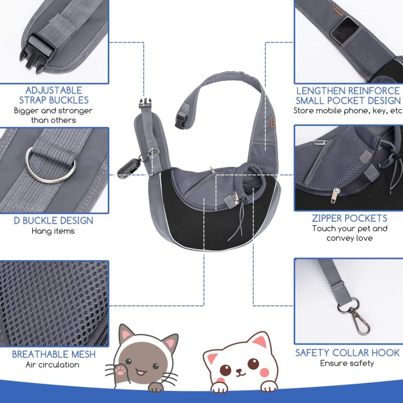 Hand Free Puppy Mesh Adjustable Pet Sling Carrier Breathable
