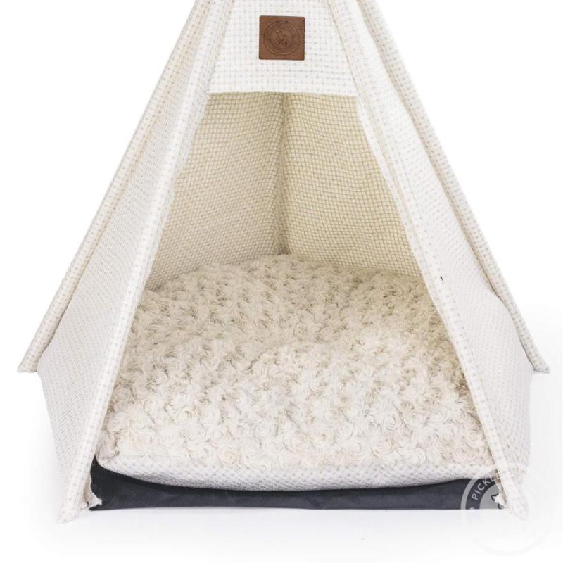 Dog Bed Teepee Tent for Dogs  Cats - Stylish, Soft, Cozy Dog Bed Thick Plush Pad, Durable Fabric & Machine Washable