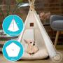 Dog Bed Teepee Tent for Dogs  Cats - Stylish, Soft, Cozy Dog Bed Thick Plush Pad, Durable Fabric & Machine Washable
