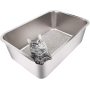 Stainless Steel Litter Box for Cat and Rabbit Odor Control, Non Stick Smooth Surface