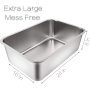 Stainless Steel Litter Box for Cat and Rabbit Odor Control, Non Stick Smooth Surface