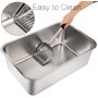Stainless Steel Litter Box for Cat and Rabbit Odor Control, Non Stick Smooth Surface