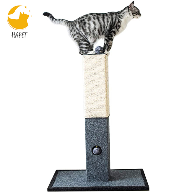 Cat Scratching Post Kitty Scratching Post with Hanging Ball Durable Cat Scratcher Pole with Sisal Rope