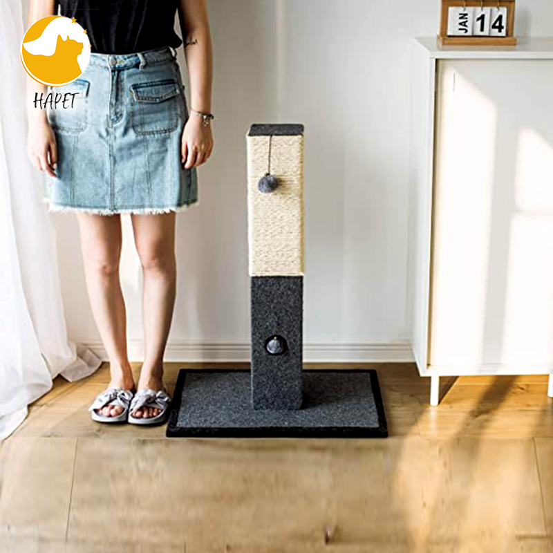 Cat Scratching Post Kitty Scratching Post with Hanging Ball Durable Cat Scratcher Pole with Sisal Rope